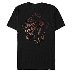 Disney Herren Bösewichte Scar Line T-shirt, Schwarz, XL von Disney