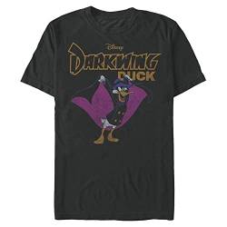 Disney Herren Darkwing The Dark Duck Tops Kurzarm Tee T-Shirt, Schwarz, XL Groß Tall von Disney