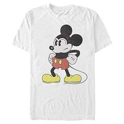 Disney Herren Klassisches Micky Mightiest Mouse T-shirt, Weiß, S von Disney