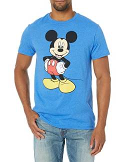 Disney Herren Mickey Mouse Classic T-Shirt, Royal Blue Heather, L von Disney