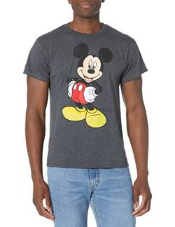 Disney Herren Mickey Wash T-Shirt, Dunkelgrau meliert, 3X-Groß von Disney