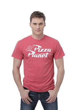 Disney Herren Pizza Planet T-shirt, Red Heather, S von Disney