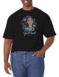 Disney Herren Princesses Flower Pocahontas Tops Kurzarm Tee T-Shirt, schwarz, 5XL Groß Tall von Disney