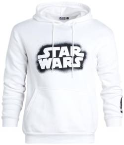 Disney Herren Star Wars Sweatshirt Mandalorian Boba Fett Hoodie Sweatshirt Neuheit Darth Vader Fleece Pullover für Männer, Weiss/opulenter Garten, Large von Disney