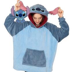 Disney Hoodie Damen Oversized Stitch Hoodie Übergroßer Flauschiger Kapuzenpullover - Lilo und Stitch Design Hoody Damen Oversize Pullover (Lilo und Stitch) von Disney