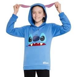 Disney Hoodie Mädchen Kinder, Stitch Baby Yoda Coole Pullover Mädchen Jugendliche 7-14 Jahren - Mädchen Geschenke (Blau Stitch, 11-12 Jahre) von Disney