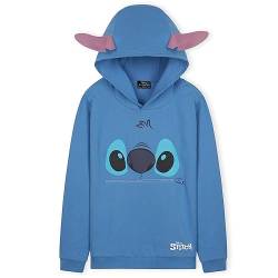 Disney Hoodie Mädchen Kinder, Stitch Baby Yoda Coole Pullover Mädchen Jugendliche 7-14 Jahren - Mädchen Geschenke (Blau Stitch, 13-14 Jahre) von Disney