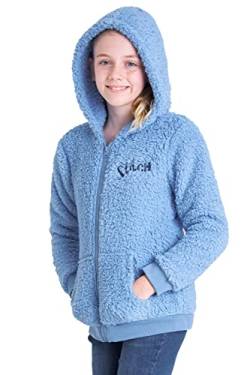 Disney Hoodie Mädchen Stitch, Warme Teddy Fleecejacke Mädchen Teenager (13-14 Jahre, Blau Stitch Kinder) von Disney