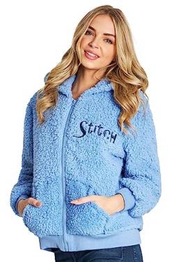 Disney Hoodie Mädchen Stitch, Warme Teddy Fleecejacke Mädchen Teenager (15-16 Jahre, Blau Stitch Teen) von Disney