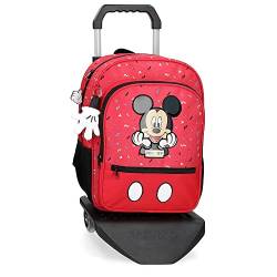 Disney It´s a Mickey Thing Schulrucksack mit Trolley, Rot, 30 x 38 x 12 cm, Polyester, 13,68 l von Disney