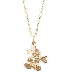 Disney Jewelry Mickey-Mouse-Anhänger-Halskette aus 9 Karat Gold, Geschenk für Frauen, Mädchen von Disney