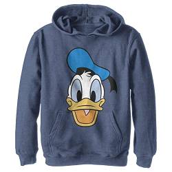 Disney Jungen Big Face Donald Hoodie, Marineblau Heather, M von Disney