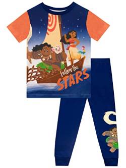 Disney Jungen Moana Pyjamas Kurzarm Maui Pyjama Set für Kinder Blau 122 von Disney