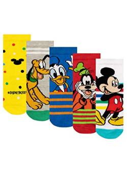 Disney Jungen Socken Packung mit 5 Mickey Mouse Mehrfarbig UK 0-2 EU 16-19 von Disney