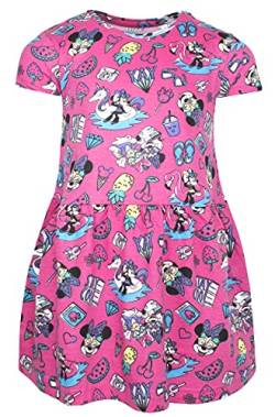 Disney - Kleid mit Minnie Maus Muster - 100% Baumwolle - Sommerkleider für Mädchen - Minnie Maus Kleid rosa - Partykleid - Minnie Maus Kleidung Kinderkostüm - Pink Doodle - Alter: 4-5 Jahre von Disney