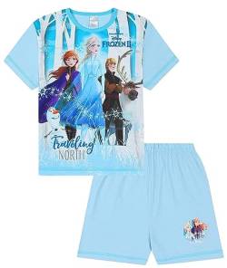 Disney Kurzes Pyjama-Set für Mädchen, Motiv: Die Eiskönigin, blau, 3-4 Jahre von Disney