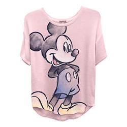 Disney Ladies Mickey Mouse Fashion Shirt - Ladies Classic Mickey Mouse Clothing Mickey Mouse Big Character Tee (Blush, Large) von Disney