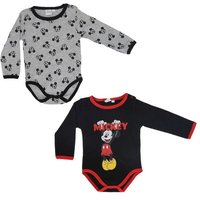 Disney Langarmwickelbody Disney Mickey Maus Baby 2er Pack langarm Body Strampler Gr. 62 bis 92 von Disney