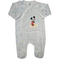 Disney Langarmwickelbody Disney Mickey Maus Baby Kleinkind Velour Strampler Einteiler Gr. 62 bis 92 von Disney