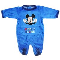 Disney Langarmwickelbody Disney Mickey Maus Baby Kleinkind Velour Strampler Einteiler Gr. 62 bis 92 von Disney