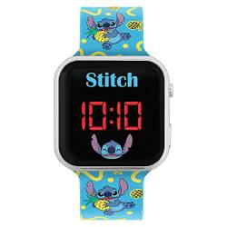 Disney Lilo and Stitch LAS4038 LED-Armbanduhr, mit aufgedrucktem Armband, Blau, Blau, Traditionell von Disney