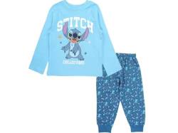 Disney Lilo und Stitch Schlafanzug Pyjama (DE/NL/SE/PL, Numerisch, 116, Regular, blau) von Disney