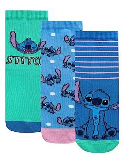 Disney Lilo und Stitch Socken 3er-Pack | Lilo & Stitch Mädchensocken | Packung mit 3 Baumwollsocken für Mädchen | Mehrfarbig 37-40 von Disney