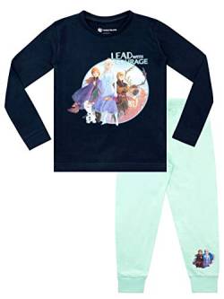 Disney Mädchen Die Eiskönigin Schlafanzug Slim Fit Frozen Mehrfarbig 104 von Disney