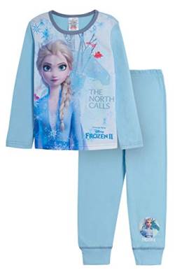Disney Mädchen Frozen II 2-teiliges Pyjama-Set „Der Norden Ruft“, Blau, Alter 7-8 Jahre von Disney