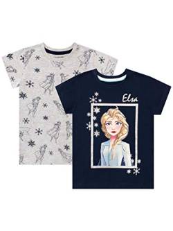 Disney Mädchen Frozen T-Shirt Packung mit 2 Mehrfarbig 92 von Disney
