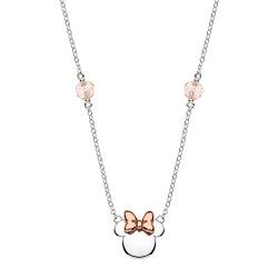 Disney-Mädchen-Halskette mit Minnie Mouse aus Silber und Zirkonen, Schmuck für Frauen (Gespiegelt) von Disney