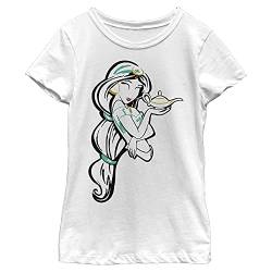 Disney Mädchen Line Art Jasmine T-Shirt, L von Disney