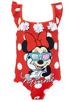 Disney Mädchen Minnie Maus Schwimmen Kostüm EIN Stück Badeanzug Rot 128 von Disney