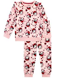 Disney Mädchen Minnie Maus Sweatshirt und Jogginghose Set 2-teiligen Outfit für Kinder Rosa 110 von Disney