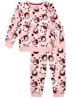 Disney Mädchen Minnie Maus Sweatshirt und Jogginghose Set 2-teiligen Outfit für Kinder Rosa 116 von Disney