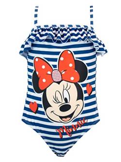 Disney Mädchen Minnie Mouse Badeanzug Glitzern Scwhimmanzug für Kinder Blau 92 (UK 18-24 Months) von Disney