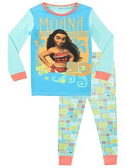 Disney Mädchen Moana Schlafanzug Slim Fit Mehrfarbig 116 von Disney