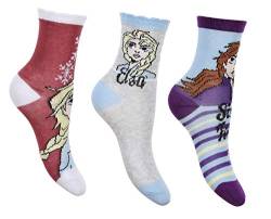 Disney Mädchen Offiziell Frozen 2 Socken 3 Paar Set (3 Paare Frozen Stil 2, 23-26) von Disney