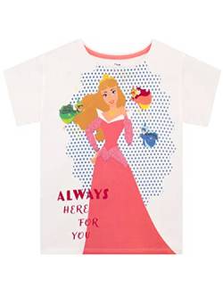 Disney Mädchen Prinzessin Dornröschen T-Shirt Aurora Weiß 110 von Disney