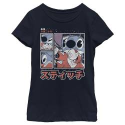 Disney Mädchen Stitch Kanji T-Shirt, L von Disney