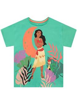 Disney Mädchen Vaiana T-Shirt Prinzessin Moana Tshirt Kurzarm 100% Baumwolle Grün 122 cm von Disney