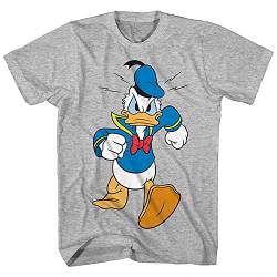 Disney Mens Donald Duck Shirt - Classic Vintage Donald Duck Tee Shirt - Donald Duck Graphic T-Shirt (Heather, Large) von Disney