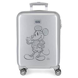 Disney Mickey 100 Grauer Kabinenkoffer 37 x 55 x 20 cm starres ABS-Seitenkombinationsschloss 34 l 2 kg 4 Doppelrollen Handgepäck von Disney
