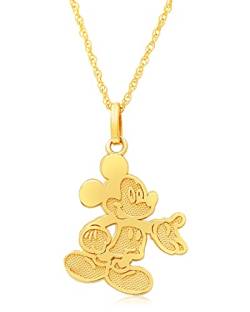 Disney Mickey Mouse 14kt Yellow Gold Classic Mickey Pendant Necklace, 15" Mickey's 90th Birthday Anniversary von Disney