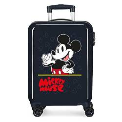 Disney Mickey Mouse Fashion Kabinenkoffer, Blau, 38 x 55 x 20 cm, starre ABS-Kombinationsverschluss, 34 l, 2 kg, 4 Doppelrollen, Handgepäck, blau, kabinenkoffer von Disney