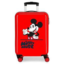 Disney Mickey Mouse Fashion Kabinenkoffer, Rot, 38 x 55 x 20 cm, starre ABS-Kombinationsverschluss, 34 l, 2 kg, 4 Räder, Handgepäck, rot, kabinenkoffer von Disney