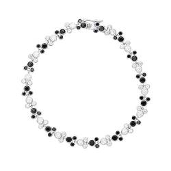 Disney Mickey Mouse Jewelry, Sterling Silver Black and Clear Cubic Zirconia Tennis Bracelet, von Disney