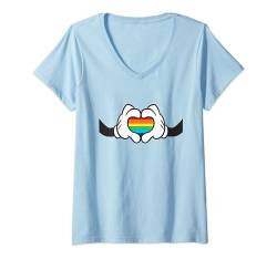 Disney Mickey Mouse Rainbow Hands T-Shirt mit V-Ausschnitt von Disney