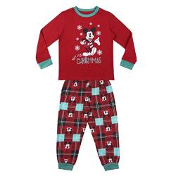 Disney Mickey Mouse und Minnie Mouse Weihnachts Pyjama, Familien Pyjama für Kinder und Erwachsene, Pyjama Set für Damen, Herren, Jungen und Mädchen, Familien Weihnachts Geschenk (Jungen, 6 Jahre) von Disney