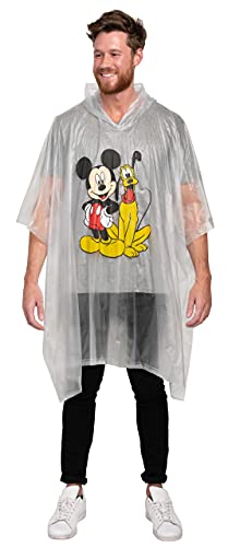 Disney Mickey Mouse & Pluto Rain Poncho Hoodie Print Unisex (Adult) von Disney